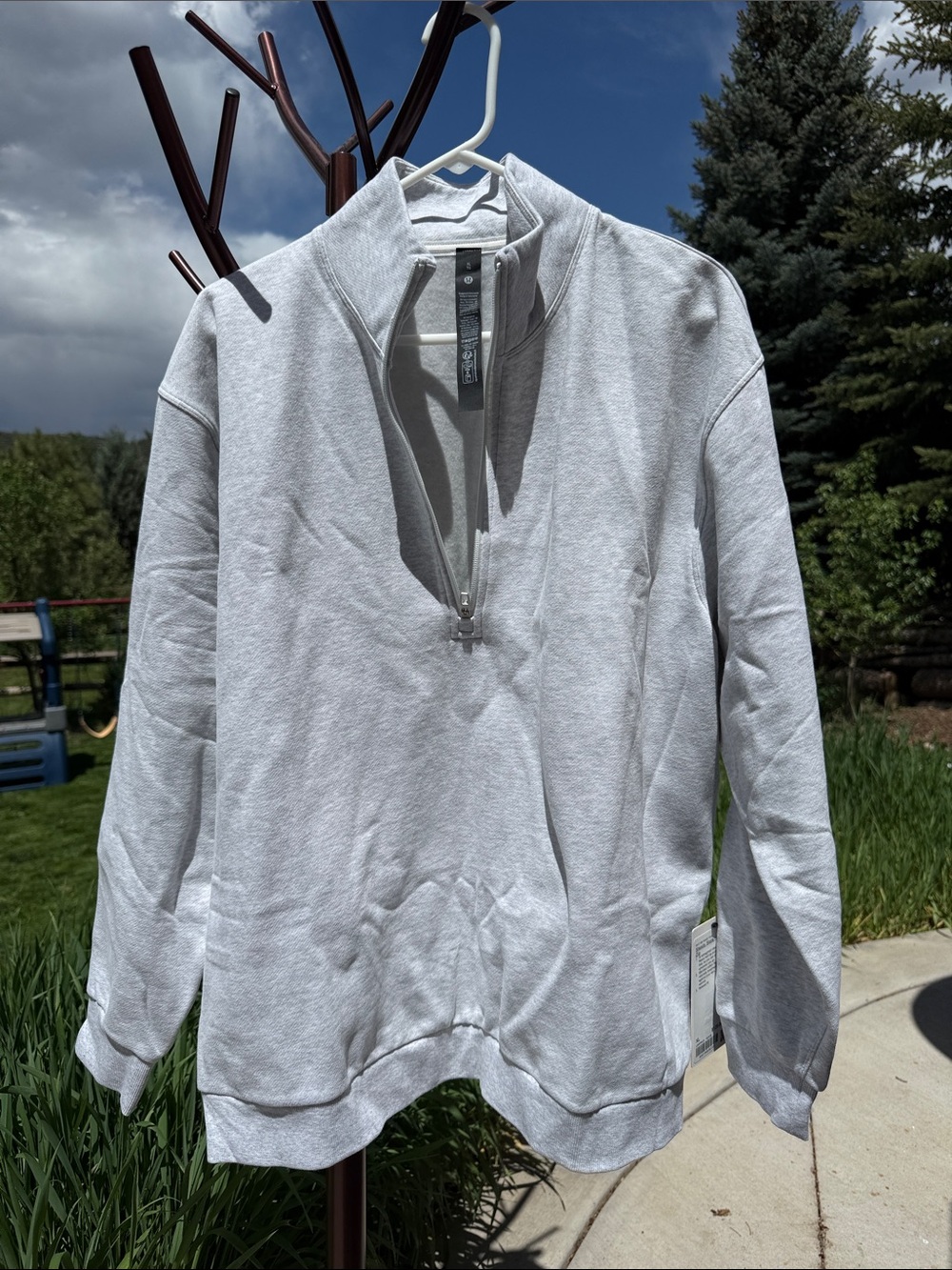 lululemon athletica Men's Light Gray Zip-Up Sweater
